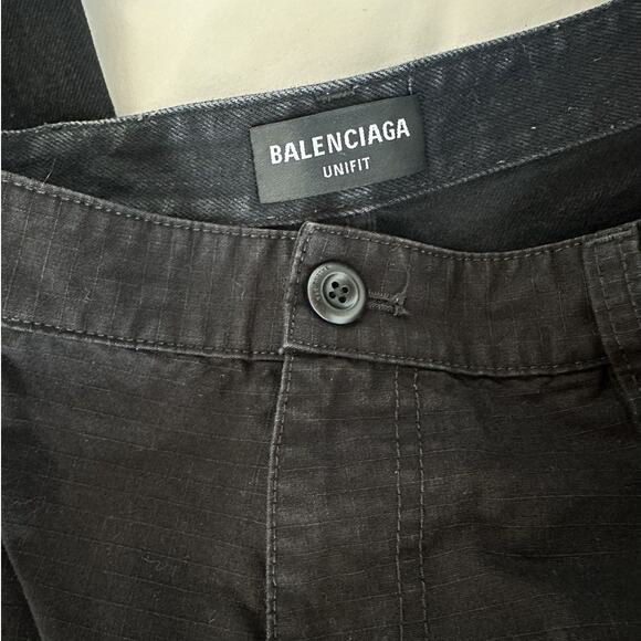 Balenciaga Hybrid Cargo Jeans Black SS22 Japanese Denim size S - Picture 2 of 13